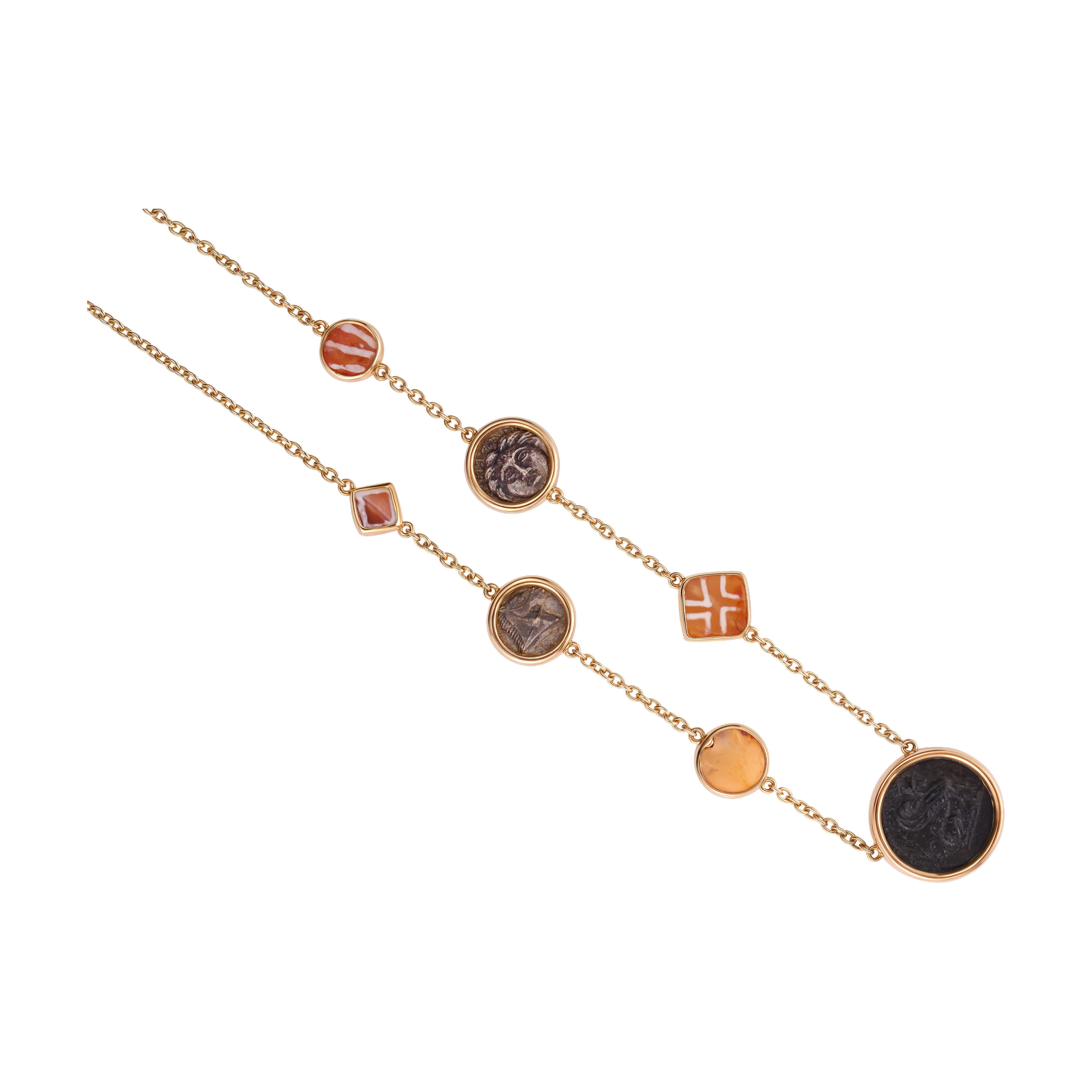 HERITAS ancient coin necklace front