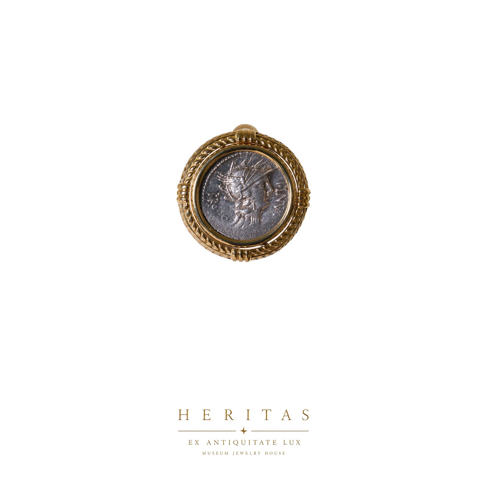 HERITAS ancient coin jewel with laurel detail